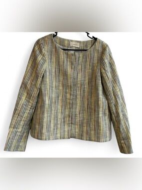 ba&sh Multicolor Striped Top with Yellow, Blue, Red, Green Accents